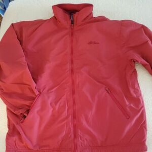 LL Bean Jacket 3 Season Full Zip Red  Womens Medium Fleece Lined Made in USA Vtg